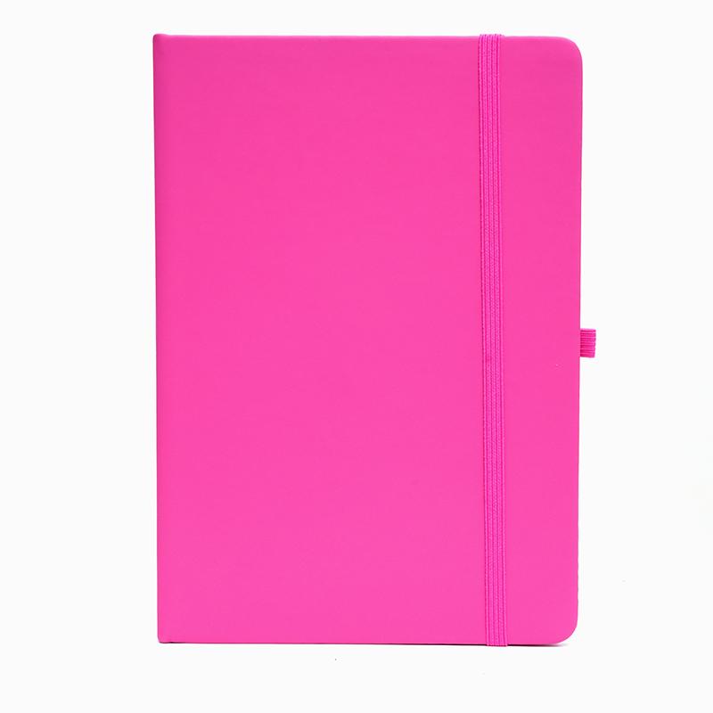 Rose - Pu Leather Note Book With Elastic Band & Pen Holder With Logo